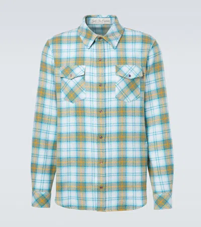 God's True Cashmere Light Blue Freedom Tartan Cashmere Shirt In Multi