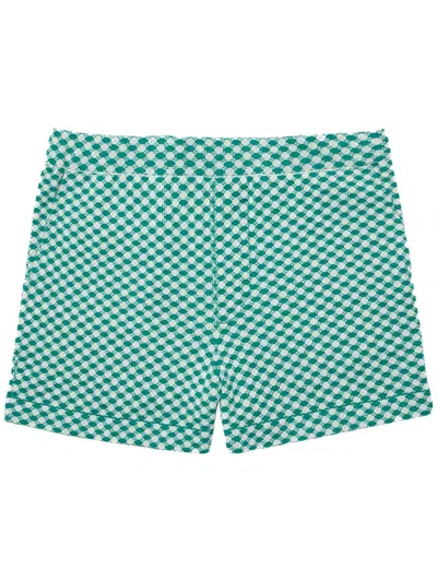God's True Cashmere Geometric-print Shorts In Green