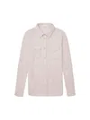 God's True Cashmere Long Sleeve Cashmere Shirt With Hand-carved Gemstone Snaps In Neutral