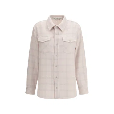 God's True Cashmere White Cashmere Pattern Women's Shirt