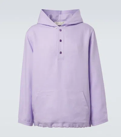 God's True Cashmere Hooded Linen Jacket With Amethyst In Purple