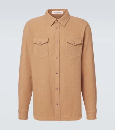 God's True Cashmere Knitted Cashmere Shirt In Beige
