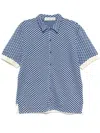 God's True Cashmere Lapis Dot Knit Jacquard Boat Shirt In Blau