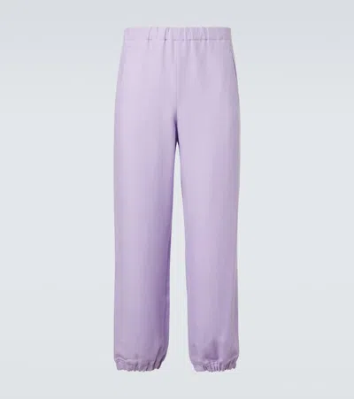 God's True Cashmere Linen Sweatpants With Amethyst In Purple