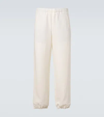 God's True Cashmere Linen Sweatpants With Amethyst In White