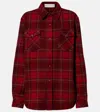 God's True Cashmere Love Tartan Cashmere Shirt With Amethyst In Red