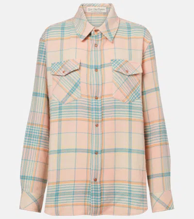 God's True Cashmere Lover Plaid Cashmere Shirt In Orange