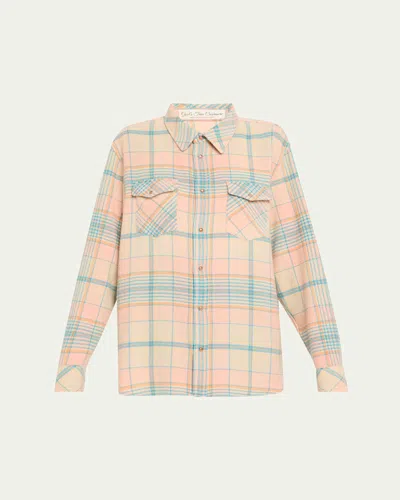 God's True Cashmere Lover Tartan Cashmere Shirt In Orgpat