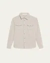 God's True Cashmere Melange Cashmere Shirt In Pearl Grey Emerald