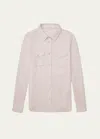 God's True Cashmere Men's Melange Cashmere Sport Shirt In Pink Melangeroseq