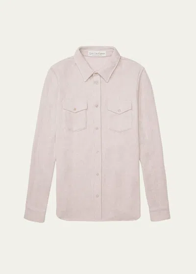 God's True Cashmere Men's Melange Cashmere Sport Shirt In Pink Melangeroseq