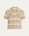 God's True Cashmere Seaside Gauze Striped Cashmere Shirt In Multi