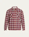 God's True Cashmere Men's Plaid Cashmere Shirt With Moonstone Snaps In Ski Santa Moonstone