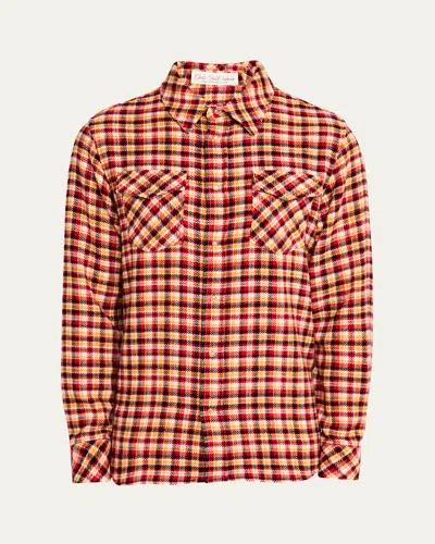 God's True Cashmere Men's Sunstone Tartan Sport Shirt In Radiant Sun