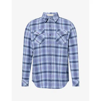 God's True Cashmere Mens Uniform Gemstone-embellished Cashmere Shirt Denim In Blue