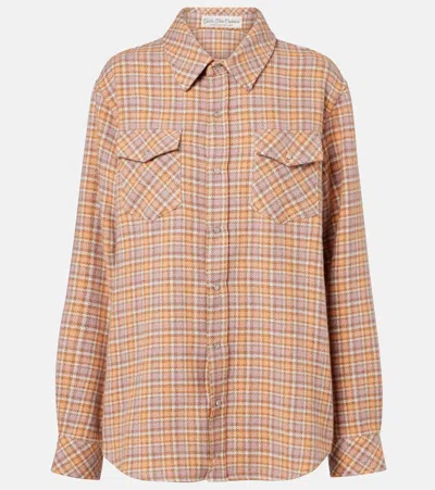 God's True Cashmere Midnight Rose Plaid Cashmere Shirt In Multi