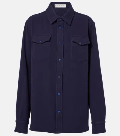 God's True Cashmere Midnight Sea Cashmere Shirt In Blue