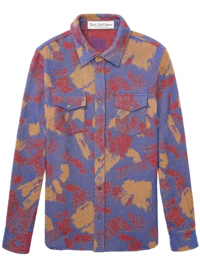 God's True Cashmere Patterned Cashmere Shirt In Blue