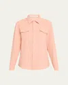 God's True Cashmere Peach Blush Cashmere Button-down Shirt In Moonstone