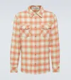 God's True Cashmere Plaid Cashmere Shirt In Orange