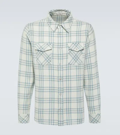 God's True Cashmere Plaid Cashmere Shirt In White