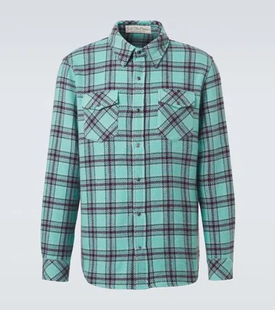 God's True Cashmere Plaid Cashmere Shirt With Amethyst In Blue
