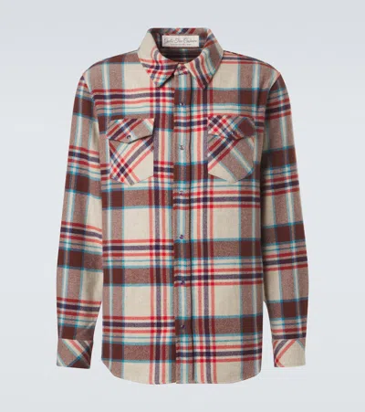 God's True Cashmere Plaid Cashmere Shirt With Amethyst In Brown