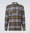 God's True Cashmere Plaid Cashmere Shirt With Lapis Lazuli In Multi