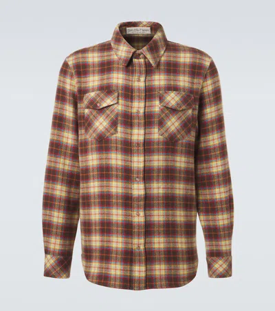 God's True Cashmere Plaid Cashmere Shirt With Sunstone In Multi