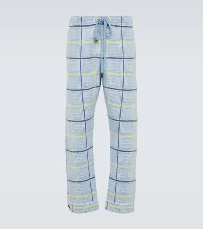 GOD'S TRUE CASHMERE RAIN TARTAN CASHMERE SWEATPANTS