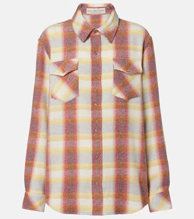 God's True Cashmere Rose Blume Cashmere Shirt With Sunstone In Multi