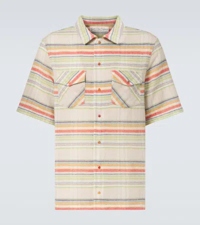 God's True Cashmere Seaside Gauze Striped Cashmere Shirt In Multicoloured