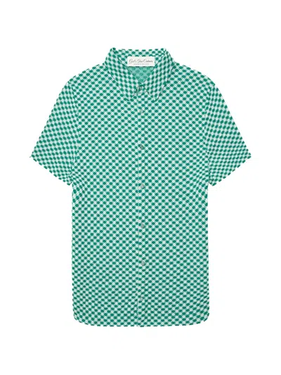 God's True Cashmere Short-sleeve Buttoned Shirt In Green