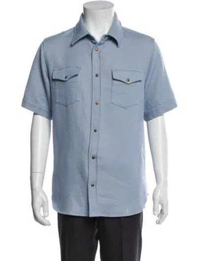 Pre-owned God's True Cashmere Short Sleeve Shirt In Blue