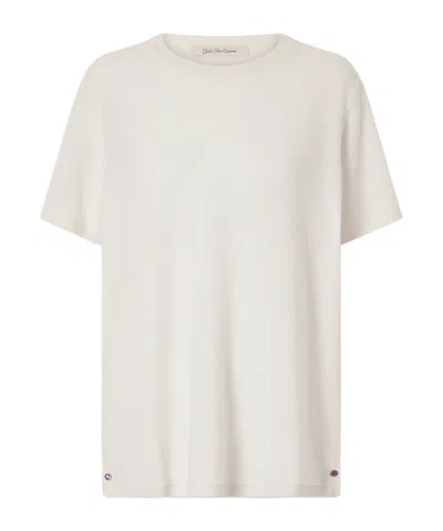 God's True Cashmere Signature Knitted Cashmere T-shirt In White