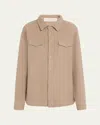 God's True Cashmere Smoke Waffle Cashmere Shirt Jacket In Rose Quartz