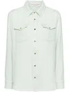 God's True Cashmere Gods True Cashmere Womens Mint Tiger Long-sleeved Knitted Cashmere Shirt In Green