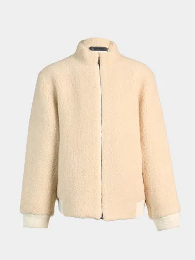 God's True Cashmere T-bird Cashmere Flight Jacket Size: L In Neutral