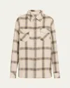 God's True Cashmere Moon Plaid Cashmere Shirt In Moonstone