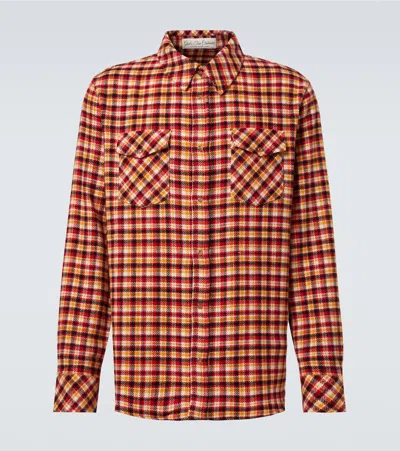 God's True Cashmere Time Plaid Cashmere Shirt In Orange