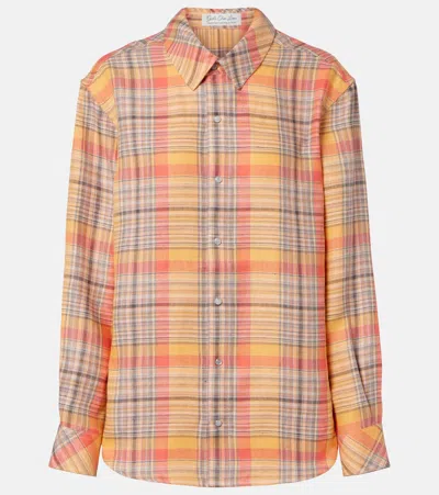 God's True Cashmere Twilight Linen Shirt With Moonstone In Multi