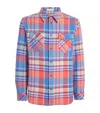 God's True Cashmere Unisex Cashmere And Lapis Lazuli Tartan Creator Shirt In Red