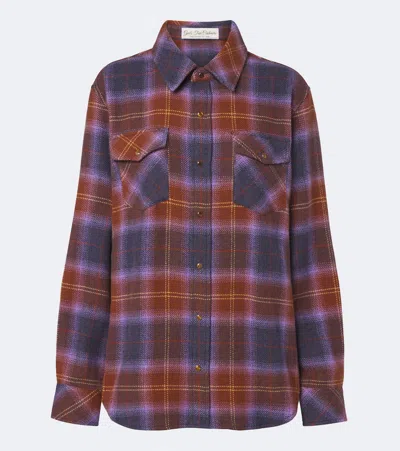 God's True Cashmere Vulcan Tartan Cashmere Shirt With Tiger's Eye In Multi