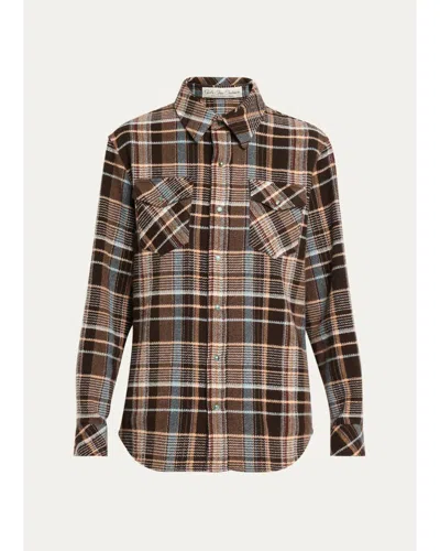God's True Cashmere Wilderness Plaid Cashmere Shirt In Multi