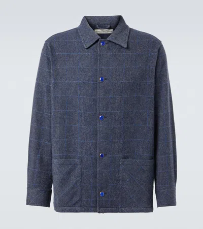 God's True Cashmere Checked Cashmere Overshirt In Blue