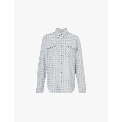 God's True Cashmere Gods True Cashmere Womens River Tiger River Checked Cashmere Shirt
