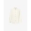 God's True Cashmere Womens Gauze Solid Curved-hem Cashmere-and-wool Shirt Amethyst Xs In Amethyst