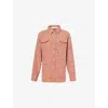 God's True Cashmere Flower Space Dye Tartan Cashmere Shirt Jacket In Carnelian