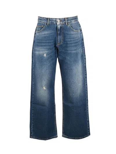 God-save-denim Blue Rigid Straight Wide-leg Jeans