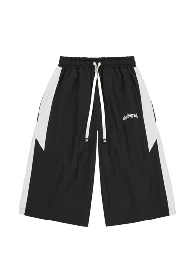 Godspeed Anvil 3qtr Side-stripe Shorts In Black